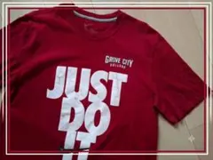 NIKEナイキ L カレッジロゴ Tシャツ JUST DO IT ボルドー 古着