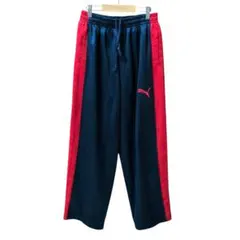 PUMA プーマ　ジャージ　パンツ　長ズボン　紺ｘ赤ライン