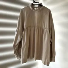 フリル スタンドカラー フレア ブラウス