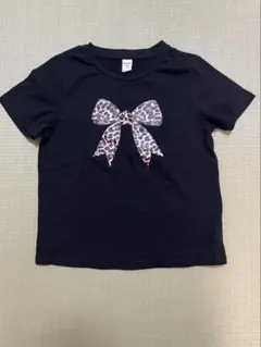 SHEIN キッズ Tシャツ 7Y リボン ヒョウ柄