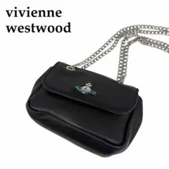 極美品 vivienne westwood ショルダーバッグ オーブ レザー 黒