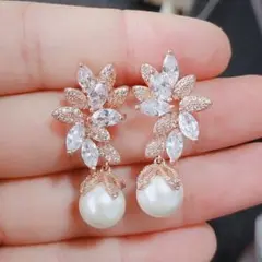ピアス ローズゴールド ジコルニア 結婚式 パーティー