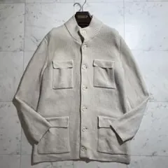 極美品✨グランサッソ イタリア製 ショールカラー ダブル ニットジャケット 44 極美品✨グランサッソ イタリア製 ショールカラー ダブル ニット