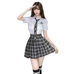 半袖 学生服 透け感 可愛い JK 制服 ミニスカ ランジェリー風 コスチューム
