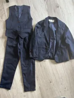 FENGCHENGZHE ネイビー フォーマルスーツ 3点セット