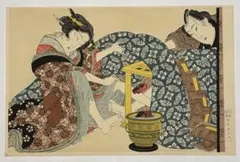 英泉 あぶな絵2」復刻版浮世絵 彩色木版刷り 松本節太郎版 1枚|春画 艶