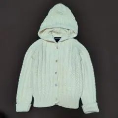 95★ラルフローレン★変わりボタン付き！パーカー付きニットカーディガン★