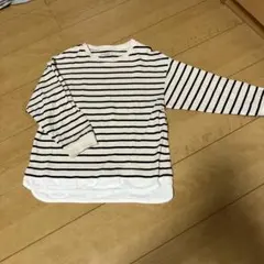 global work 120女の子ストライプ長袖カットソー