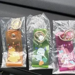 サンリオキャラクターズ ミニチャーム付きビニールキーホルダー３点セット