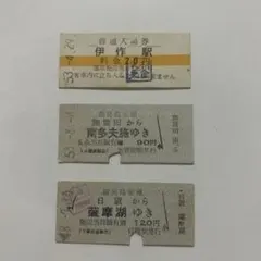 鹿児島交通 硬券 切符 3枚セット 昭和レトロ 廃品 乗車券券 国鉄 JR
