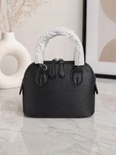 ハンドバック ショルダーバッグ2WAY ファスナー付き 高見え PU ブラック