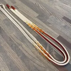 ※同梱で160円引き　帯締め　オレンジ×ベージュ