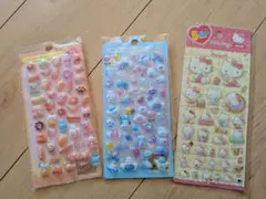 【シール】キティ くま うさぎ シール ３枚セット売り