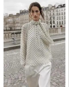 完売 ZARA ドット柄シャツジャケット 水玉 白色 黒色 XL - メルカリ
