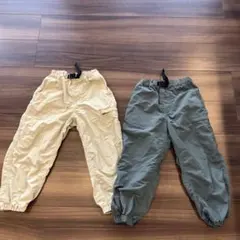 GU 長ズボン 120cm ベージュ カーキ 2色セット