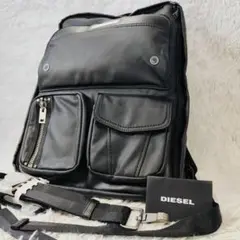 未使用級3way DIESEL ディーゼル バッグパック ナイロン 黒 A4収