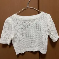 GRL 透かし編みホワイトニット半袖