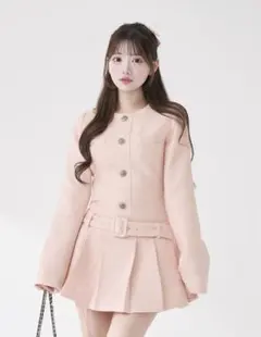 Darich ボックスプリーツツイードミニワンピース