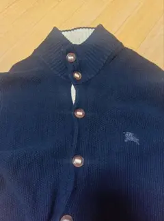 【バーバリーブラックレーベル】 ニットカーディガン ホース刺繍 ネイビー 2