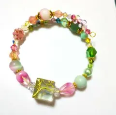 春色ハンドメイド カラフルビーズブレスレット
