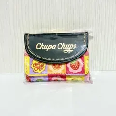 チュッパチャプス 三つ折り財布 ミニウォレット C.ブラック×カラフル