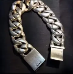 シルバー925 重厚ヴィンテージチェーンブレスレット メキシカンジュエリー