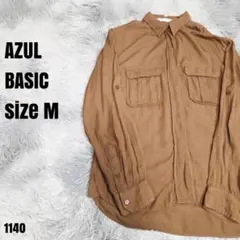 AZUL BASIC アズールベーシック 美品 シャツ ブラウン M 1140のサムネイル