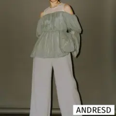 【新品タグ付き】ANDRESDバルーンペプラムパンツドレス　アンドレスド　ミント