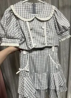 ダブルボタンパイピングセットアップ グレー Honey Cinnamon