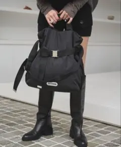 OUTDOOR 黒 ベルト付きショルダーバッグ