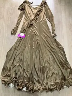 ダナ・キャランのドレス ゴールド スパンコ ール マーメイドドレス