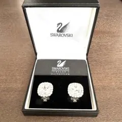 SWAROVSKIスワロフスキー ストーン大粒イヤリング ヴィンテージ 箱付き