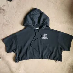 INGNI フード付きクロップドトップス ブラック