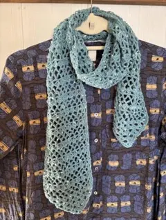 夏用ストール　ハンドメイド　かぎ針編み　手編み
