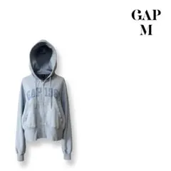 GAP ギャップ パーカー M 水色 ロゴパーカー フーディ ジップアップ 新品
