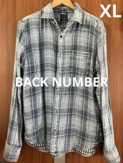 ライトオン/ BACK NUMBER 西海岸ブルーチェック長袖シャツ XL