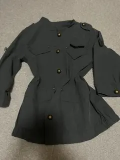 y2k フェアリーグランジ ダークグレー 七分袖 ミリタリージャケット