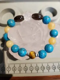 ターコイズ タイガーアイ 回文殊 ブレスレット ハンドメイド