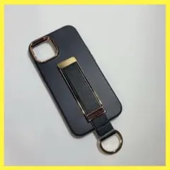 iPhoneアイフォンケースカバー落下防止ベルトブラック黒おしゃれ