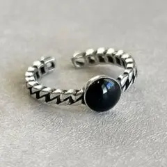 silver925 ブラックチェーンリング　シルバー925