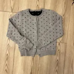 グレー ドット 水玉 ニットカーディガン ウィッシュコア whishcore