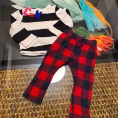 breeze 80 ロンＴ チェックパンツ セット