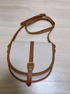 フラップ付きショルダーバッグ ベージュブラウン　送料込み