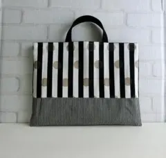 レッスンバッグ　 ストライプ　ドット　ハンドメイド