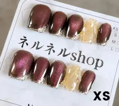 1013:パールマグネットにブラウンシーラーエッジラメとゴールドラメ☆XSサイズ