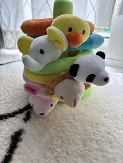 カラフル動物リング型積み木