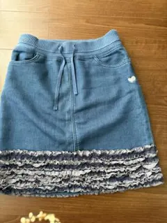 デニムフリルミニスカート ハートポケット