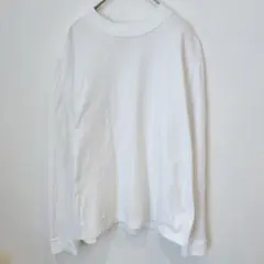 【無印良品】天竺編みクルーネック　ロンＴ ホワイト M 綿100% 長袖