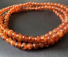 ★オレンジ ガーネット 3連★天然石 パワーストーン ブレスレット ネックレス