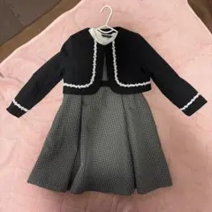 フォーマルドレスセット 黒 チェック柄 入学式 卒業式